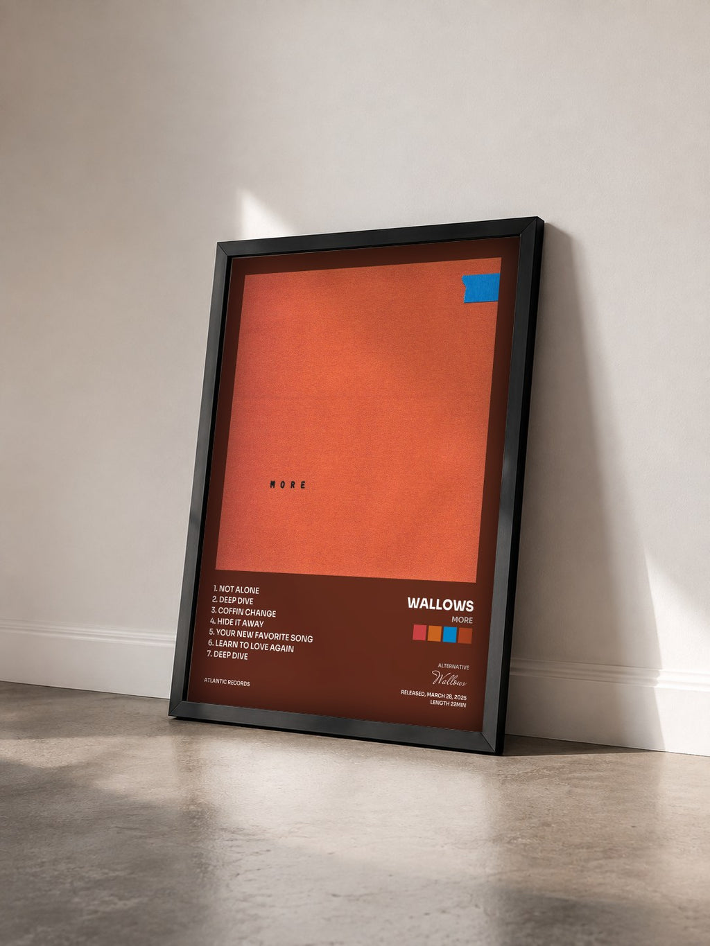 #noir Tableau de l'album More de Wallows vu de trois quarts, cadre noir