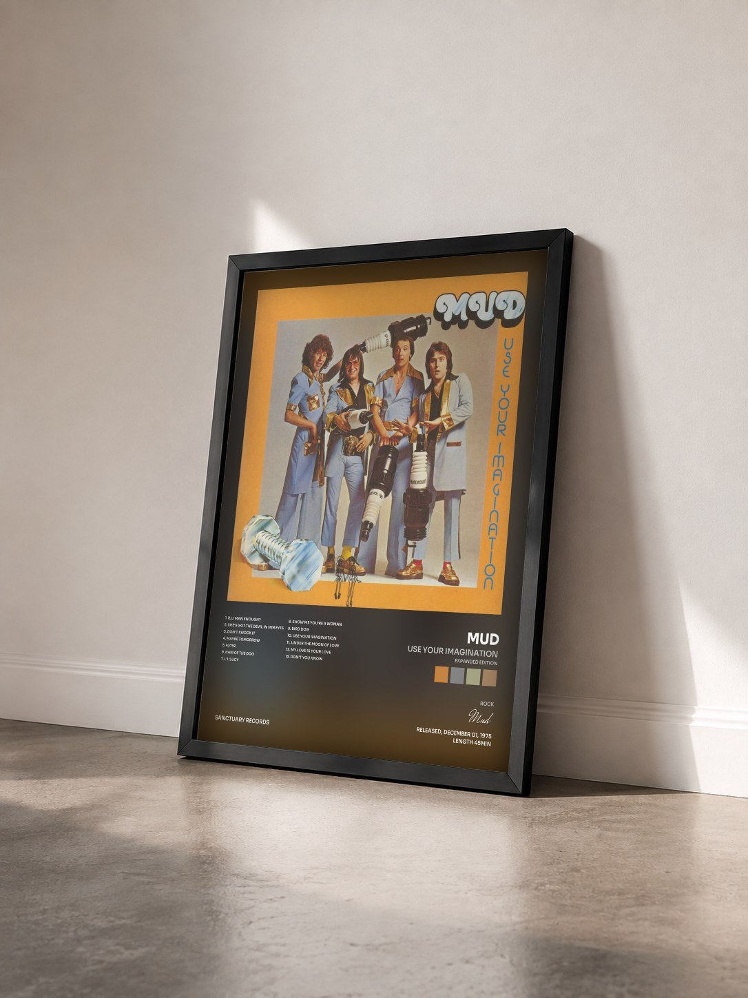 #noir Tableau de l'album Use Your Imagination (Expanded Edition) de Mud vu de trois quarts, cadre noir