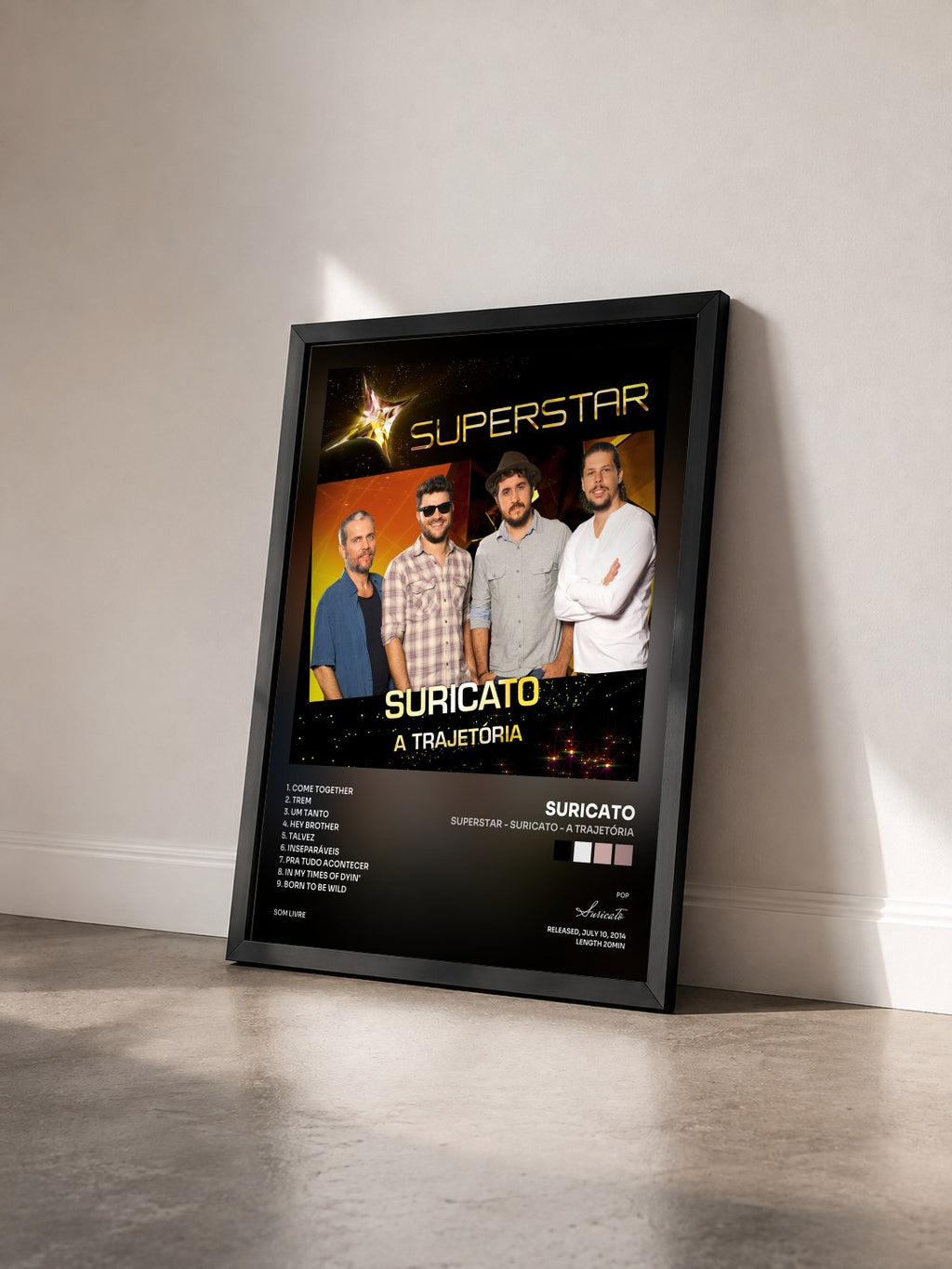 #noir Tableau de l'album Superstar - Suricato - A Trajetória de Suricato vu de trois quarts, cadre noir