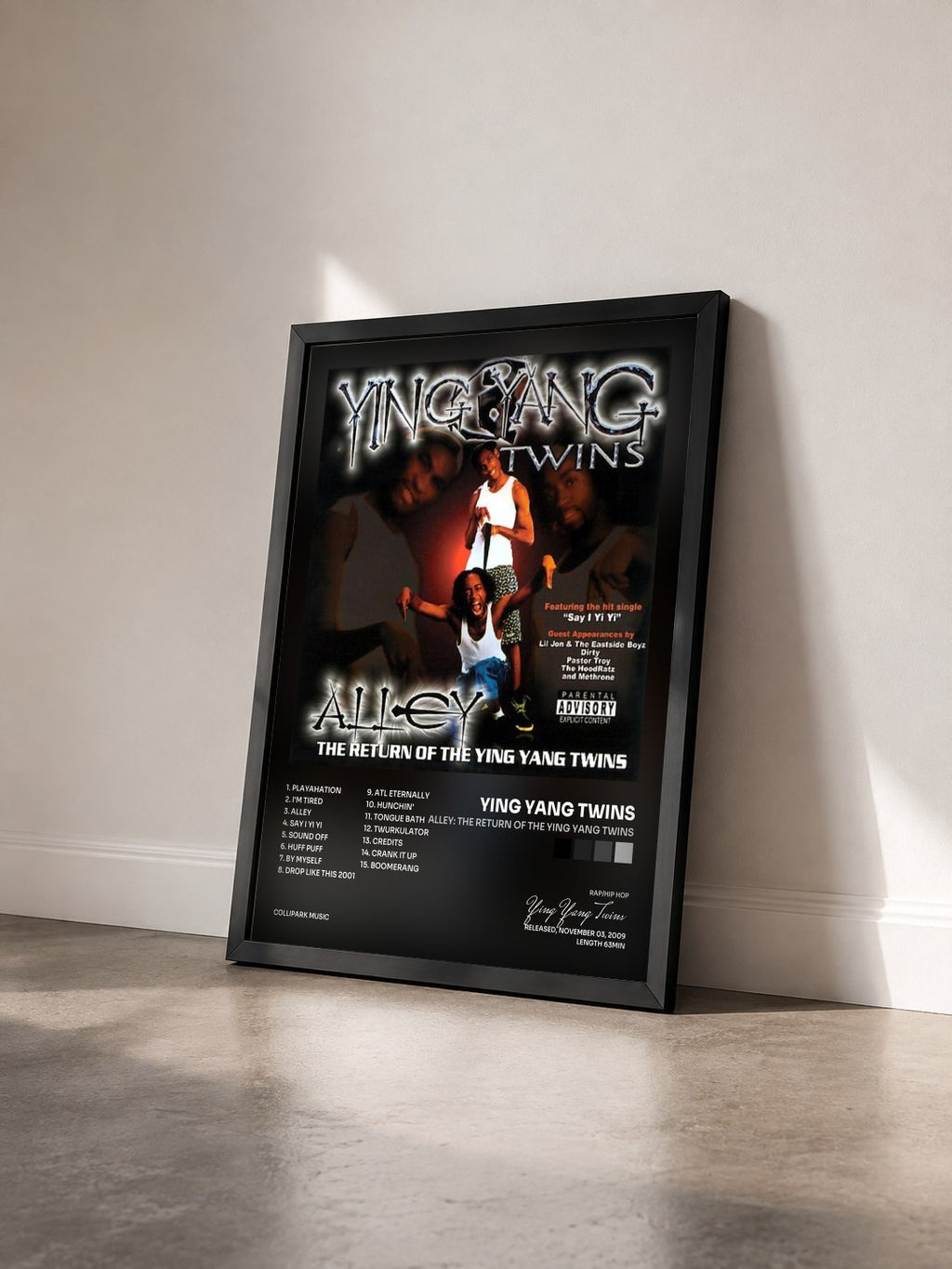 #noir Tableau de l'album Alley: The Return of the Ying Yang Twins de Ying Yang Twins vu de trois quarts, cadre noir
