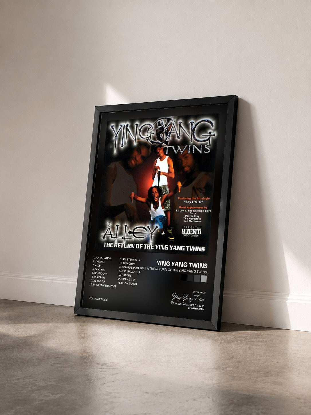#noir Tableau de l'album Alley: The Return of the Ying Yang Twins de Ying Yang Twins vu de trois quarts, cadre noir