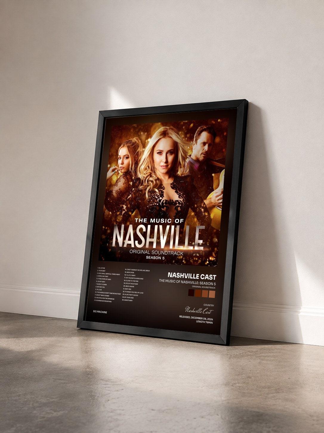 #noir Tableau de l'album The Music Of Nashville: Season 5 (Original Soundtrack) de Nashville Cast vu de trois quarts, cadre noir