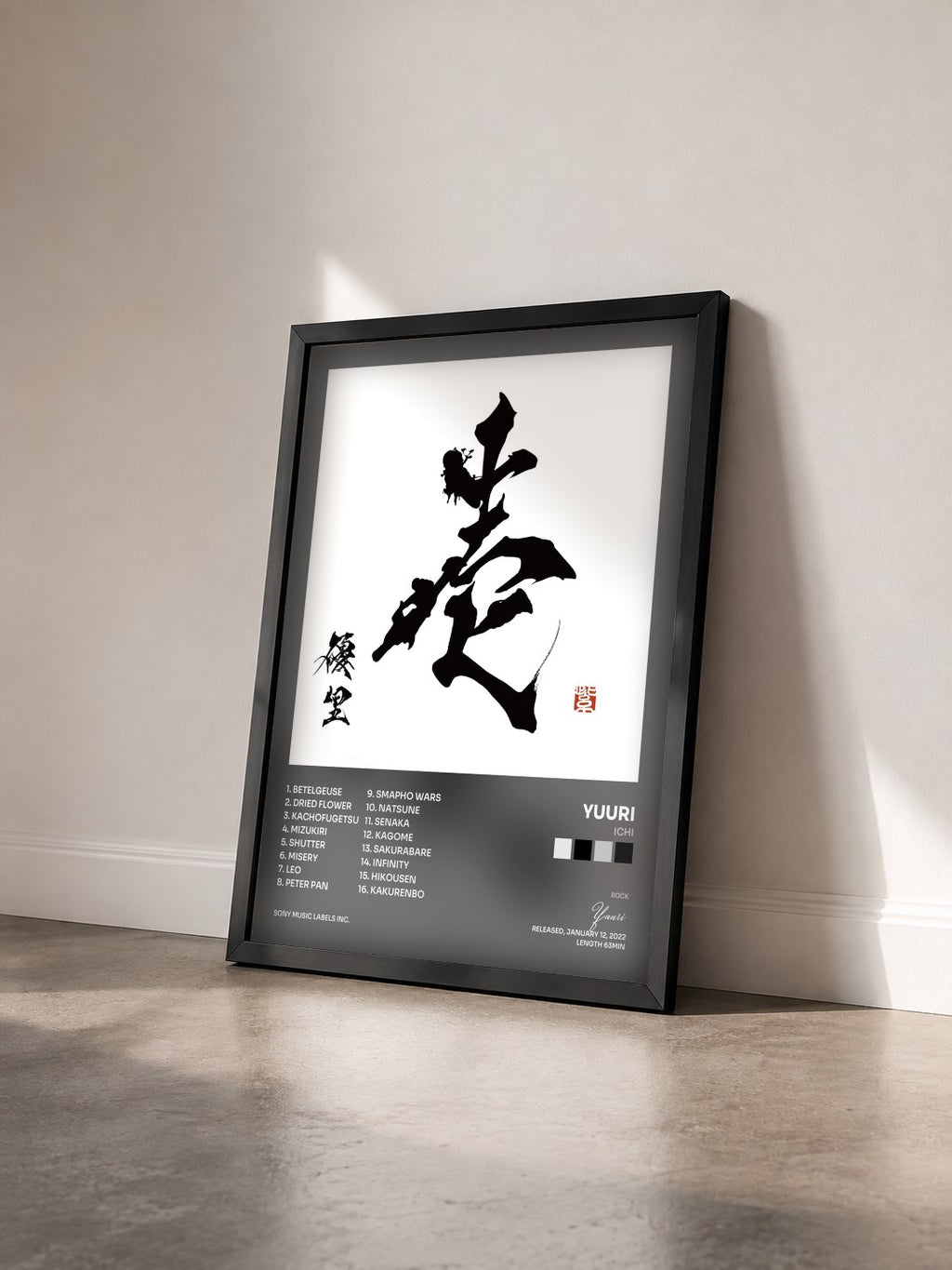 #noir Tableau de l'album Ichi de Yuuri vu de trois quarts, cadre noir