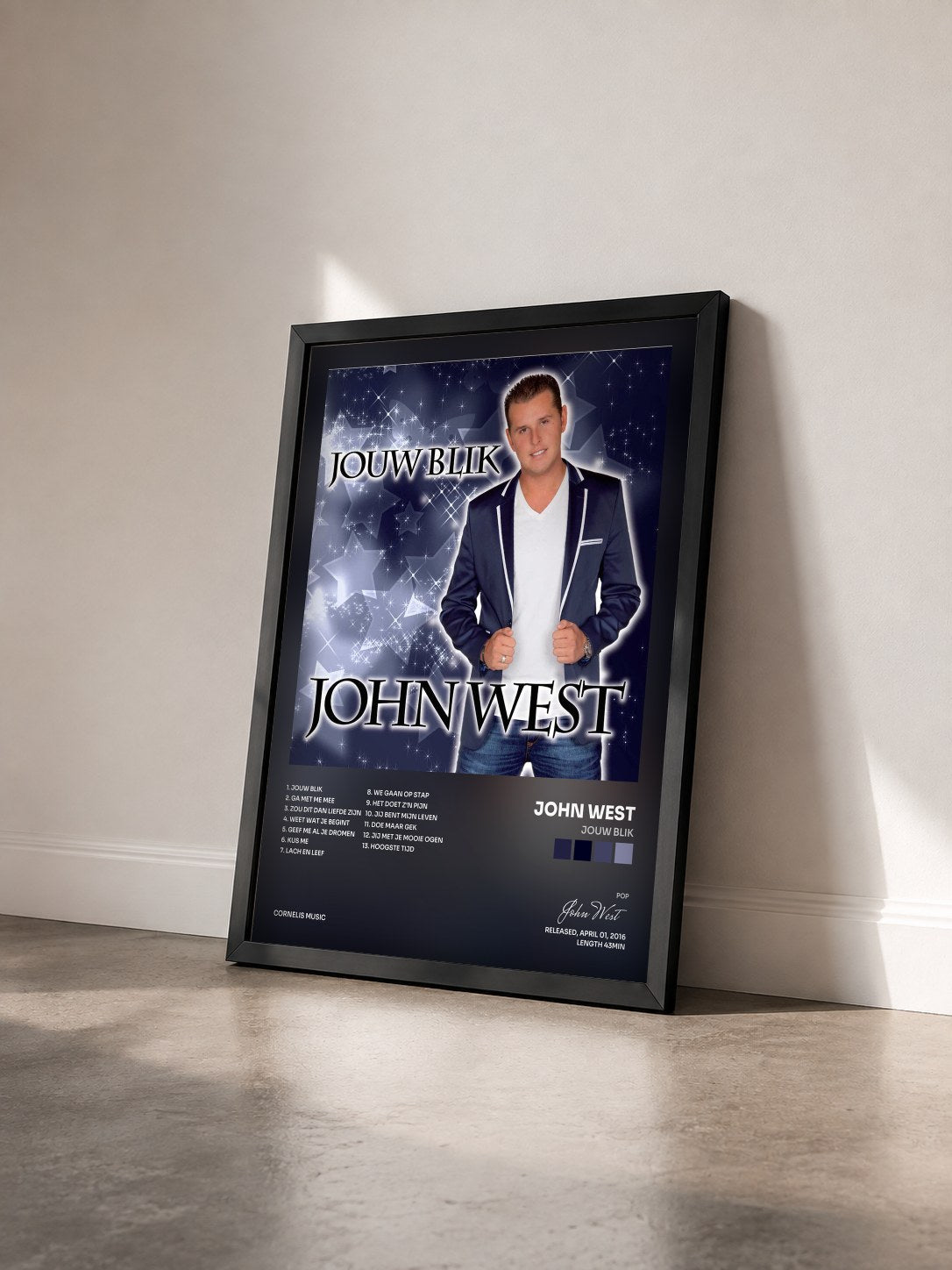 #noir Tableau de l'album Jouw Blik de John West vu de trois quarts, cadre noir