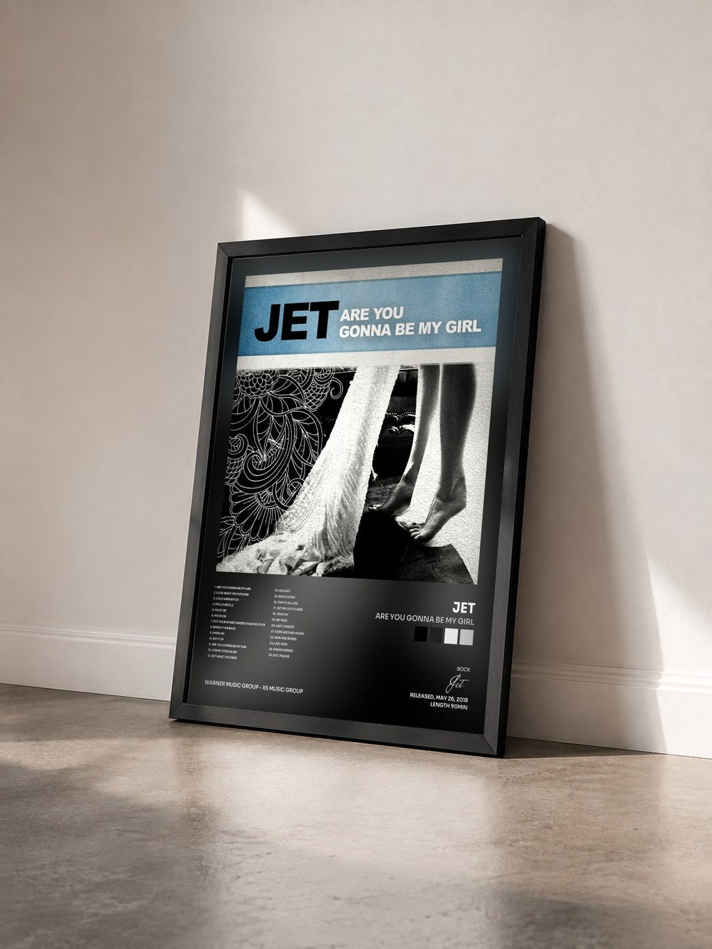 #noir Tableau de l'album Are You Gonna Be My Girl de Jet vu de trois quarts, cadre noir