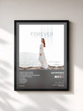 #noir Tableau de l'album Forever de Lea Michele, cadre noir, imprimé et encadré en France