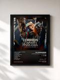 #noir Tableau de l'album Corridos, Caballos, Y Parranda de El Komander, cadre noir, imprimé et encadré en France