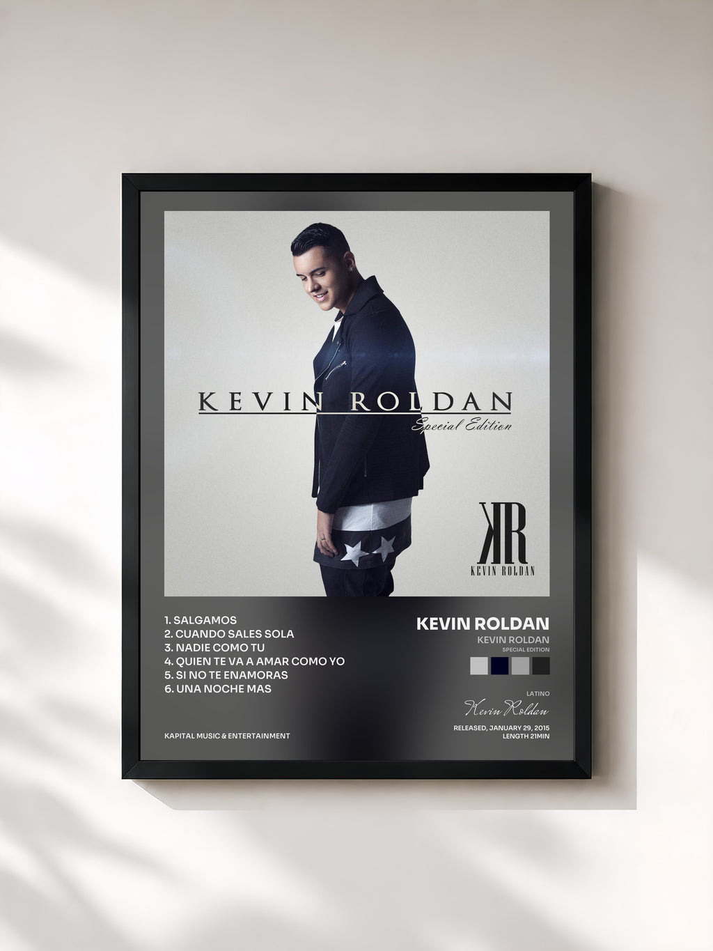 #noir Tableau de l'album Kevin Roldan (Special Edition) de Kevin Roldan, cadre noir, imprimé et encadré en France