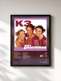 #noir Tableau de l'album Tele-Romeo de K3, cadre noir, imprimé et encadré en France