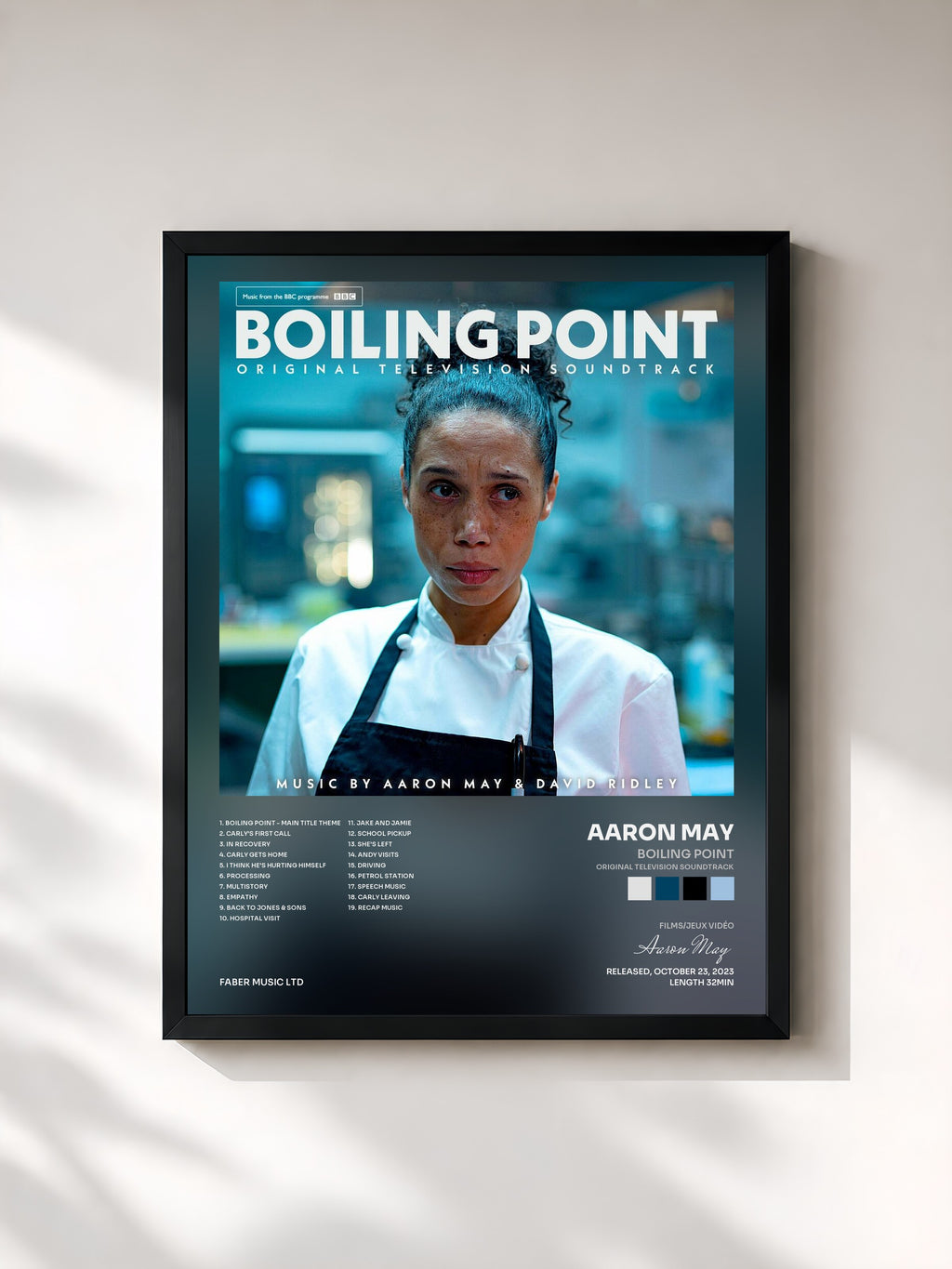#noir Tableau de l'album Boiling Point (Original Television Soundtrack) de Aaron May, cadre noir, imprimé et encadré en France