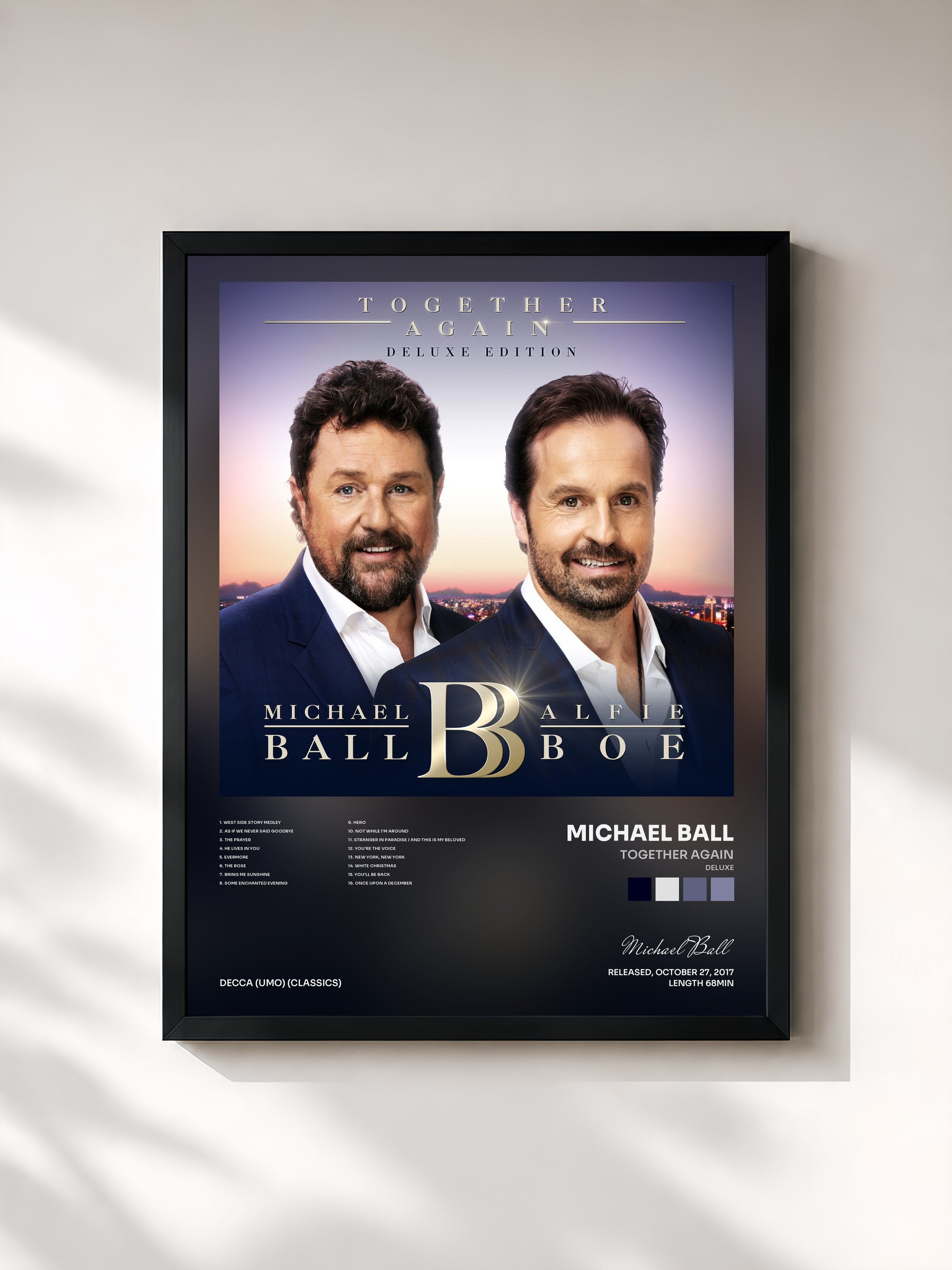 #noir Tableau de l'album Together Again (Deluxe) de Michael Ball, cadre noir, imprimé et encadré en France