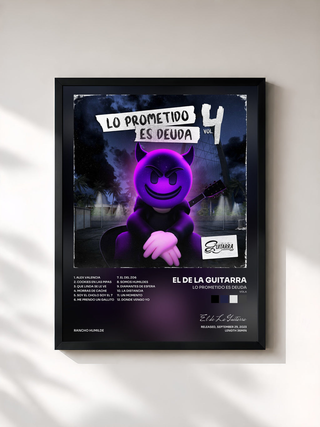 #noir Lo Prometido Es Deuda (Vol.4) di El de La Guitarra in stampa incorniciata, cornice nera, stampata e incorniciata in Francia