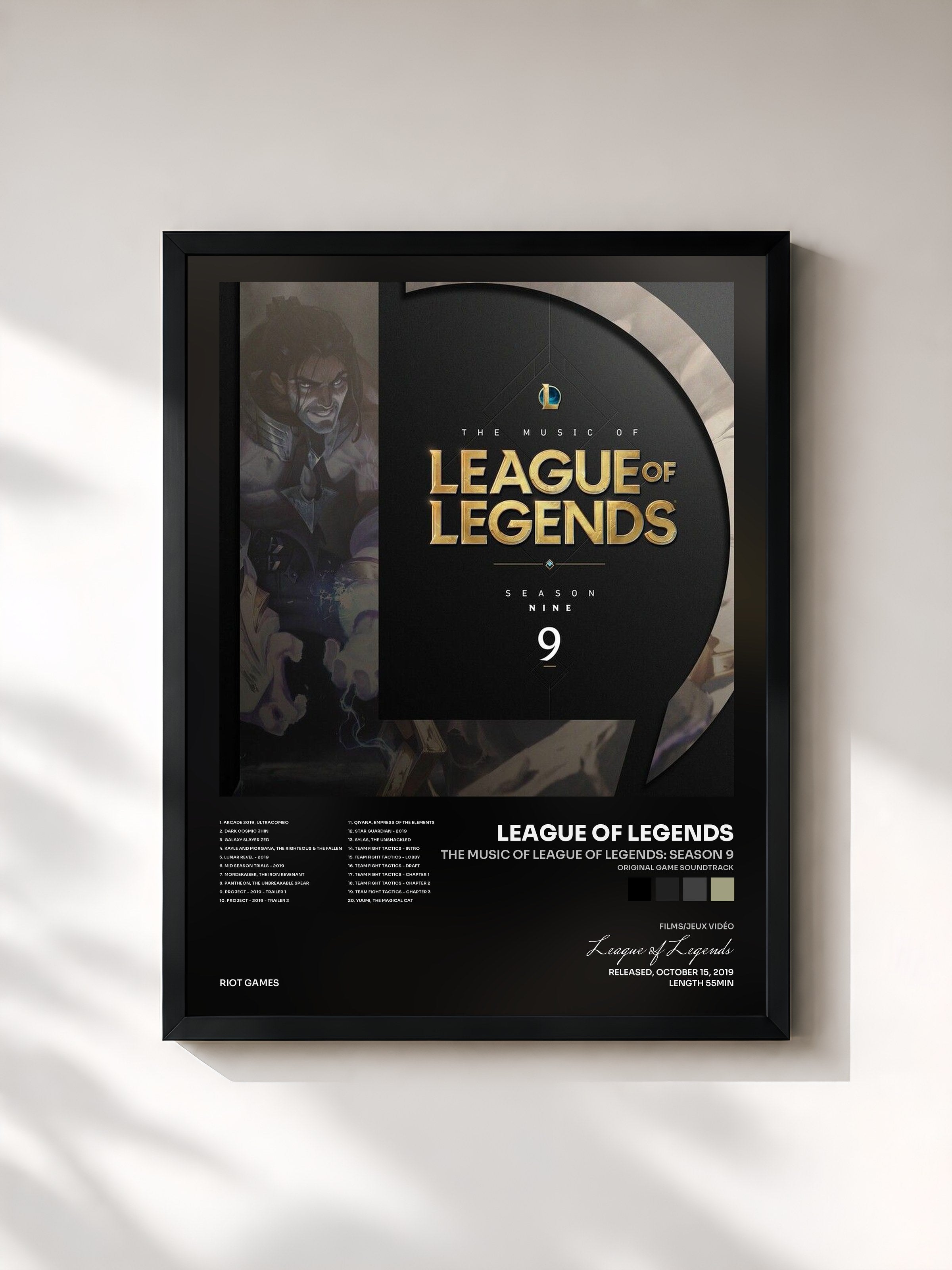 #noir Tableau de l'album The Music of League of Legends: Season 9 (Original Game Soundtrack) de League of Legends, cadre noir, imprimé et encadré en France