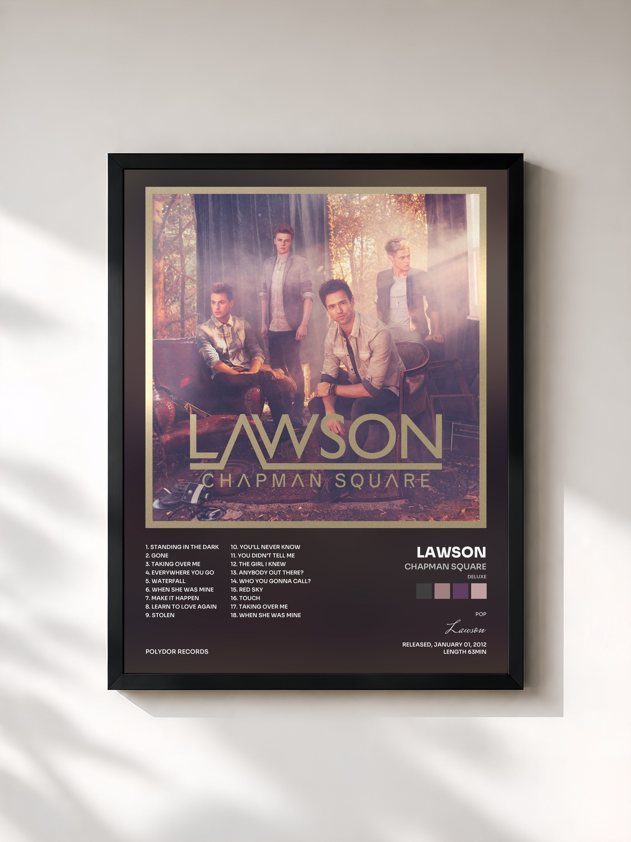 #noir Tableau de l'album Chapman Square (Deluxe) de Lawson, cadre noir, imprimé et encadré en France