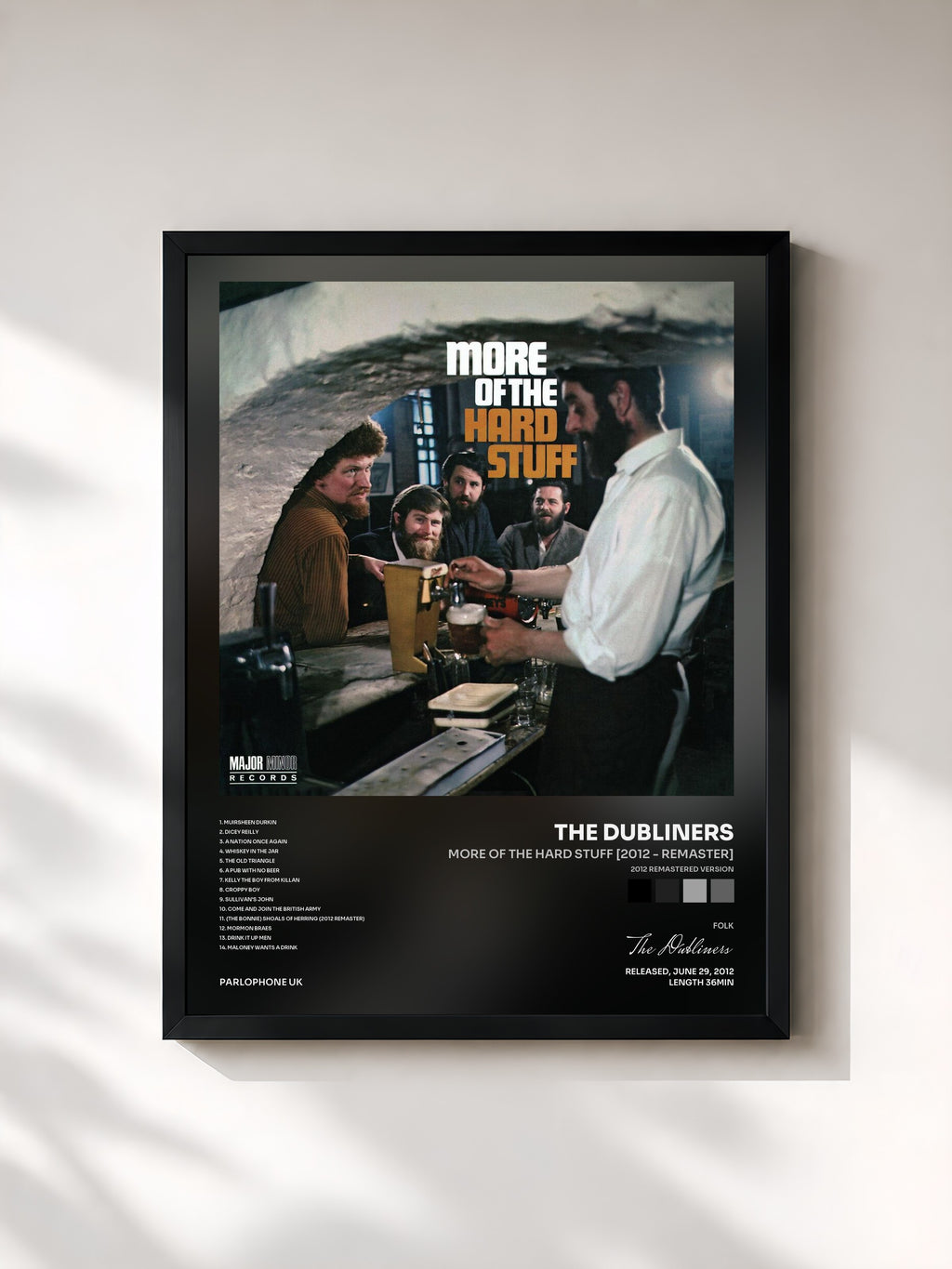 #noir Tableau de l'album More of the Hard Stuff [2012 - Remaster] (2012 Remastered Version) de The Dubliners, cadre noir, imprimé et encadré en France