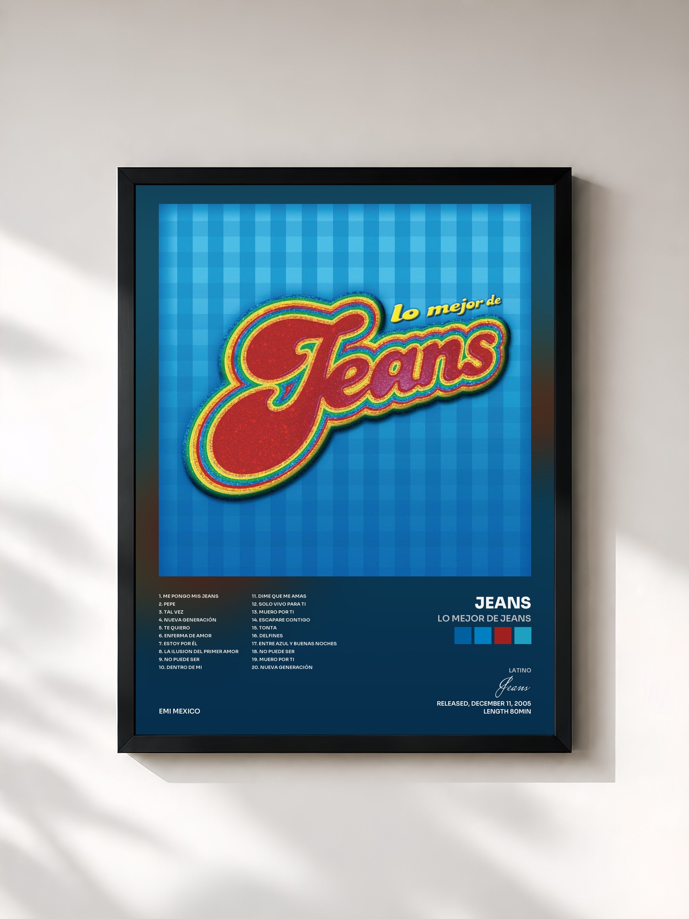 #noir Tableau de l'album Lo Mejor De Jeans de Jeans, cadre noir, imprimé et encadré en France