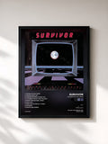 #noir Tableau de l'album Caught in the Game de Survivor, cadre noir, imprimé et encadré en France