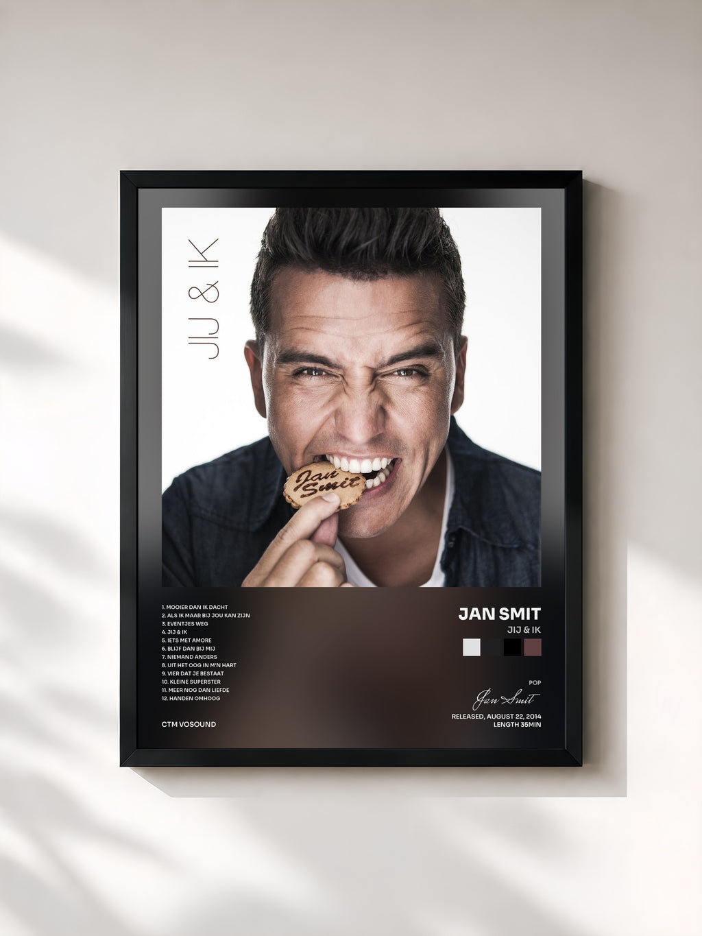 #noir Tableau de l'album Jij & Ik de Jan Smit, cadre noir, imprimé et encadré en France