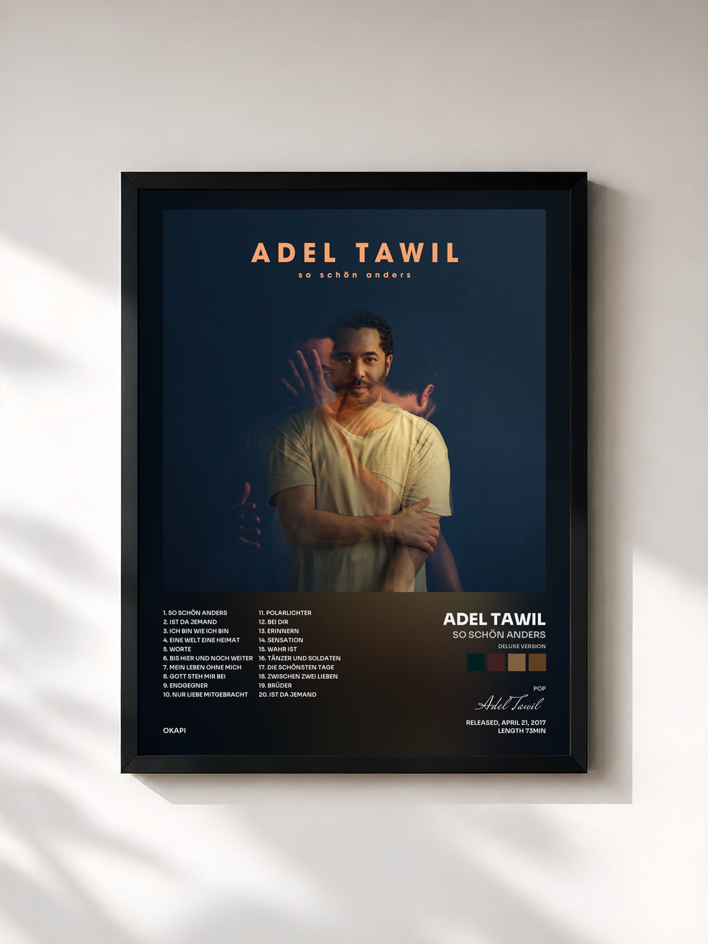 #noir Tableau de l'album So schön anders (Deluxe Version) de Adel Tawil, cadre noir, imprimé et encadré en France
