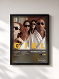 #noir Tableau de l'album G I R L de Pharrell Williams, cadre noir, imprimé et encadré en France