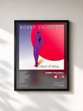 #noir Tableau de l'album Heart of Mine de Bobby Caldwell, cadre noir, imprimé et encadré en France