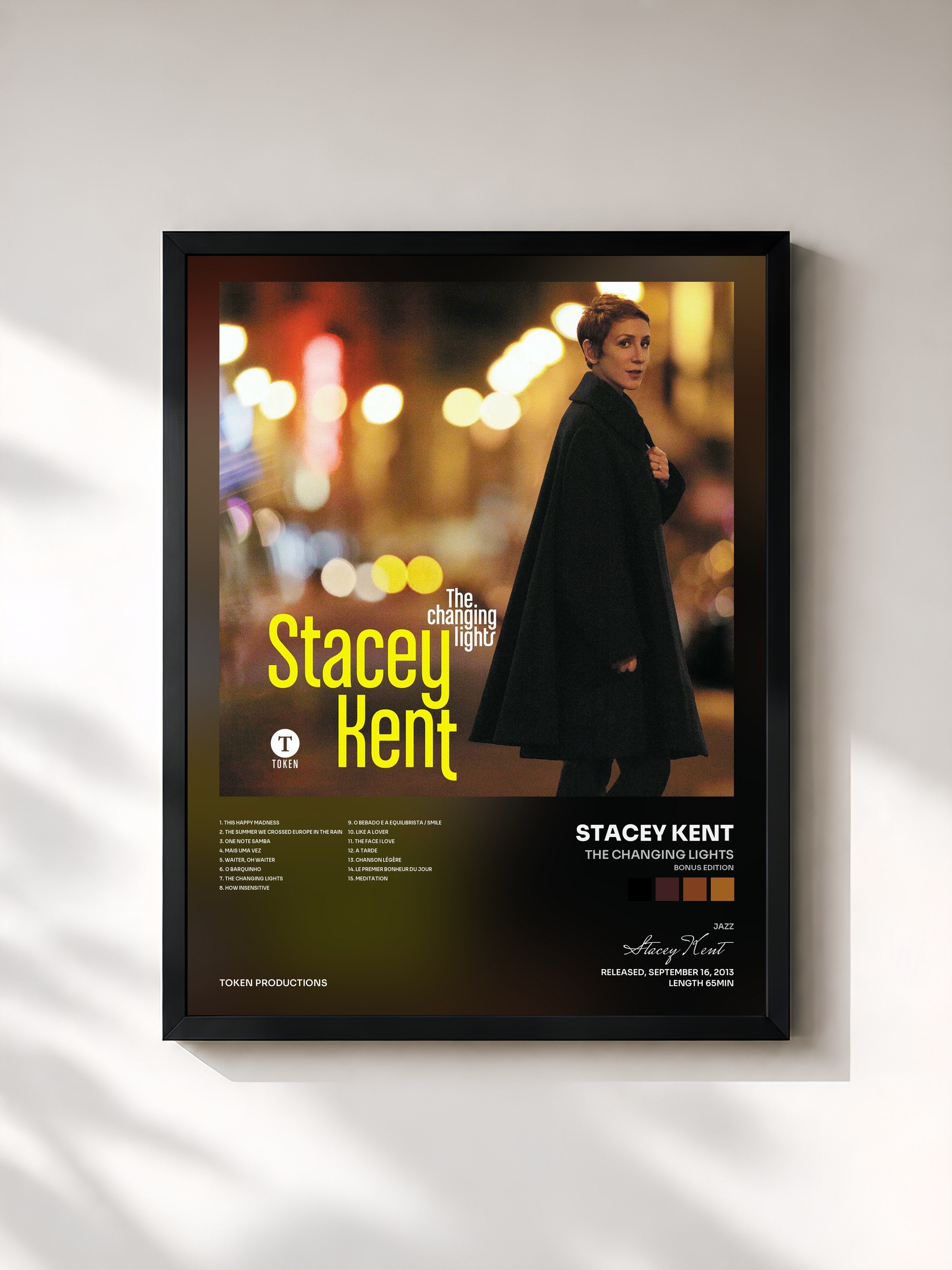 #noir Tableau de l'album The Changing Lights (Bonus Edition) de Stacey Kent, cadre noir, imprimé et encadré en France