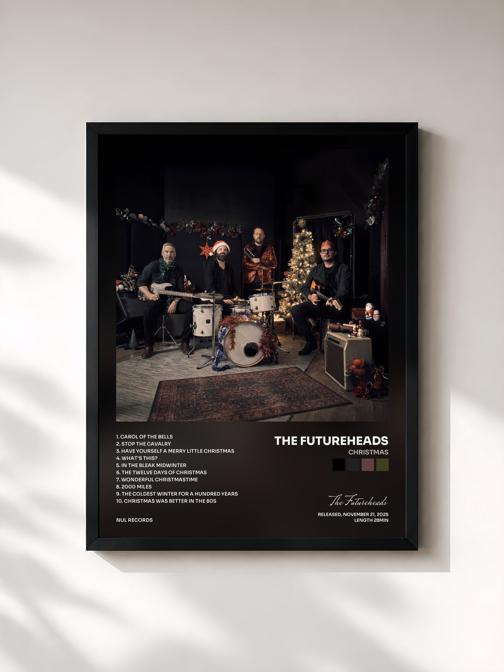 #noir Tableau de l'album Christmas de The Futureheads, cadre noir, imprimé et encadré en France