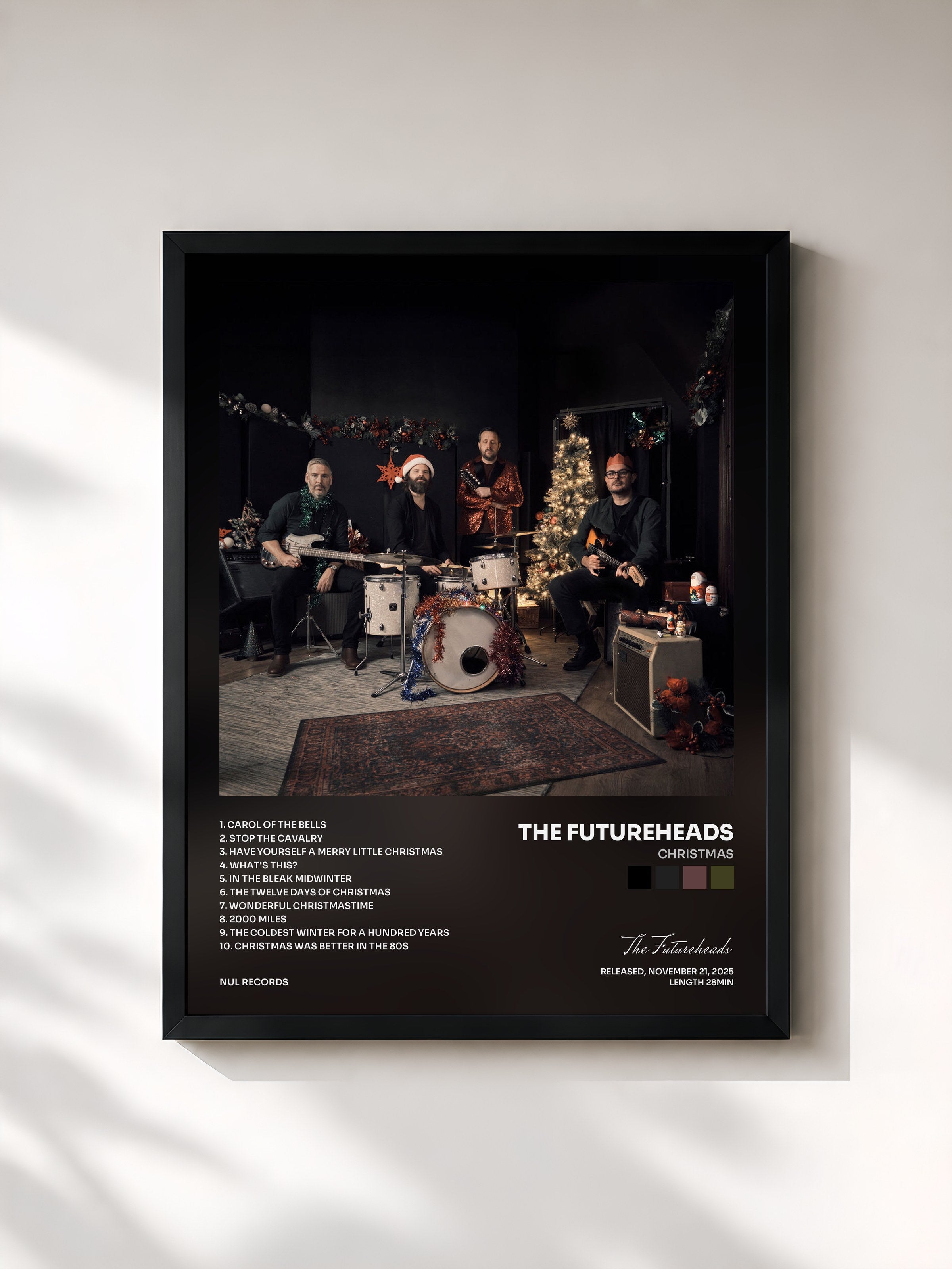 #noir Tableau de l'album Christmas de The Futureheads, cadre noir, imprimé et encadré en France