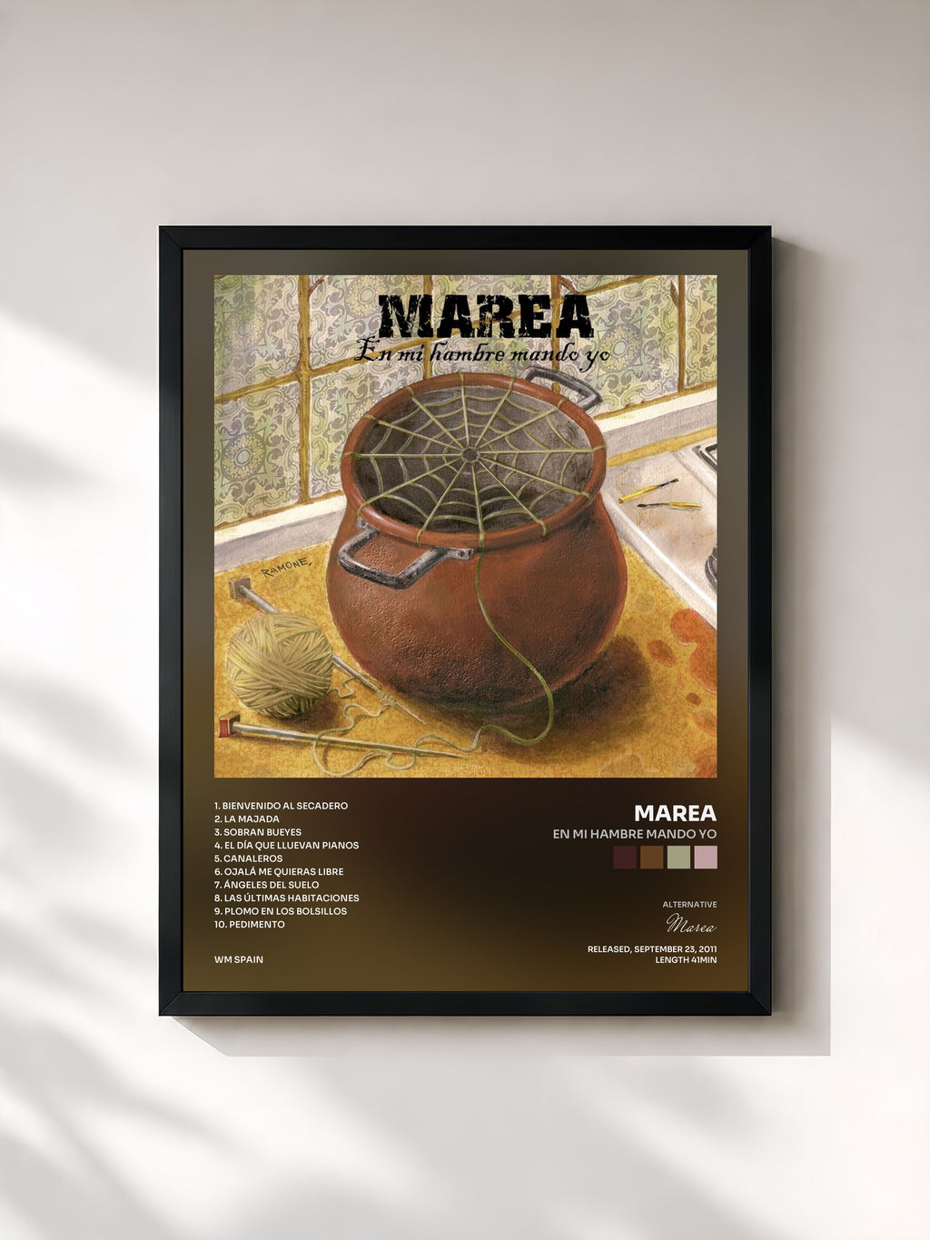 #noir Tableau de l'album En mi hambre mando yo de Marea, cadre noir, imprimé et encadré en France