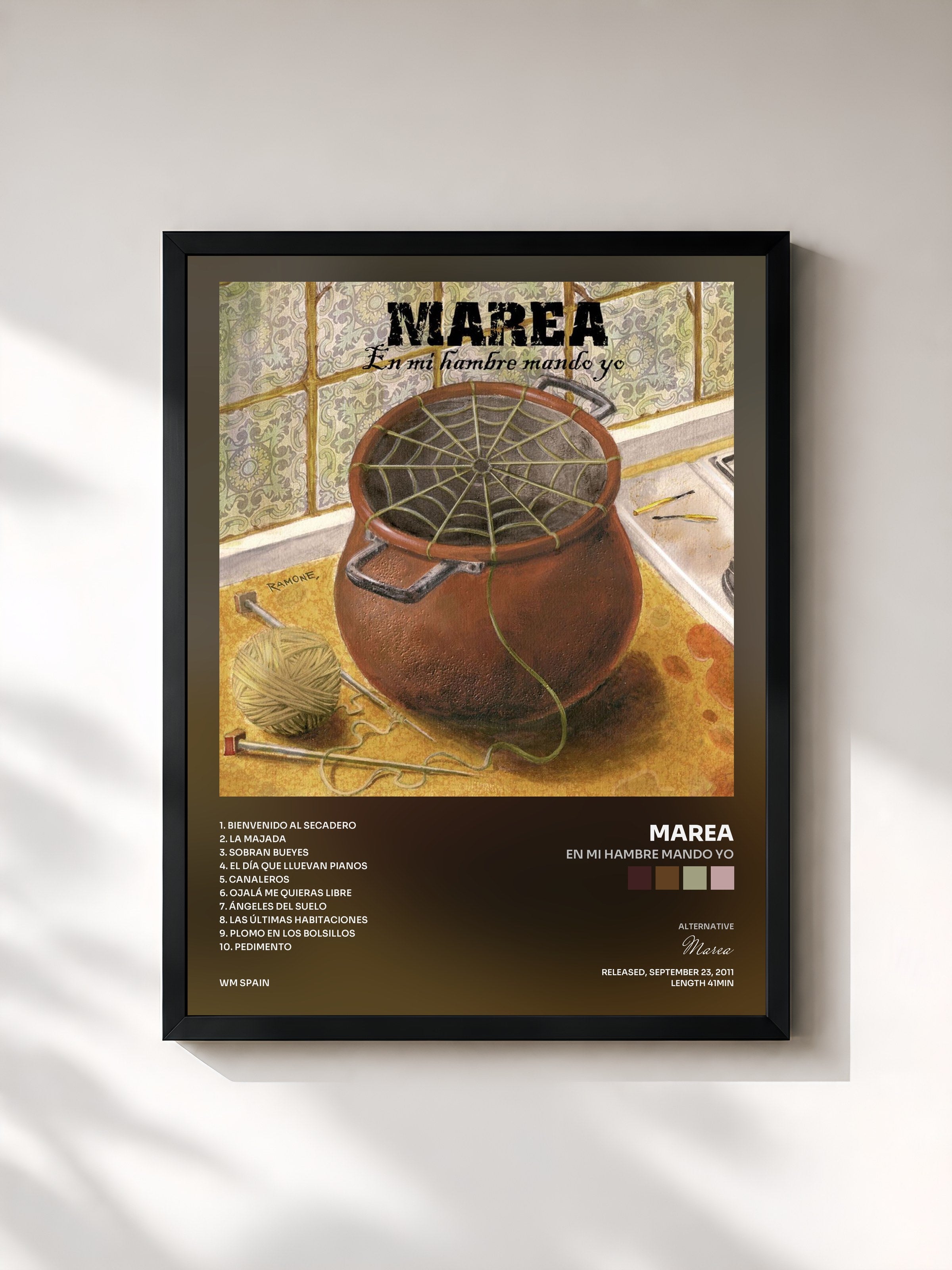 #noir Tableau de l'album En mi hambre mando yo de Marea, cadre noir, imprimé et encadré en France