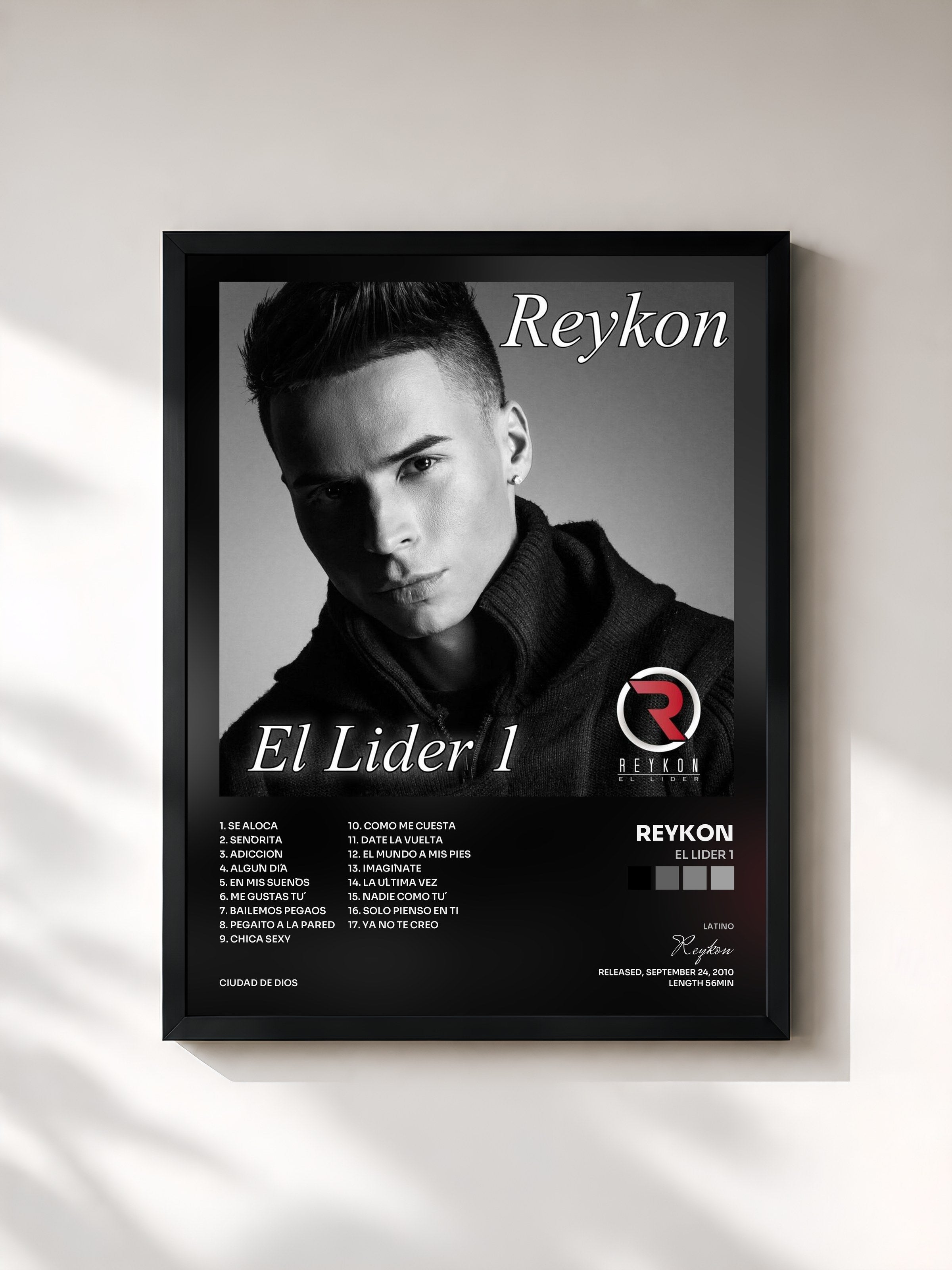 #noir Tableau de l'album El Lider 1 de Reykon, cadre noir, imprimé et encadré en France