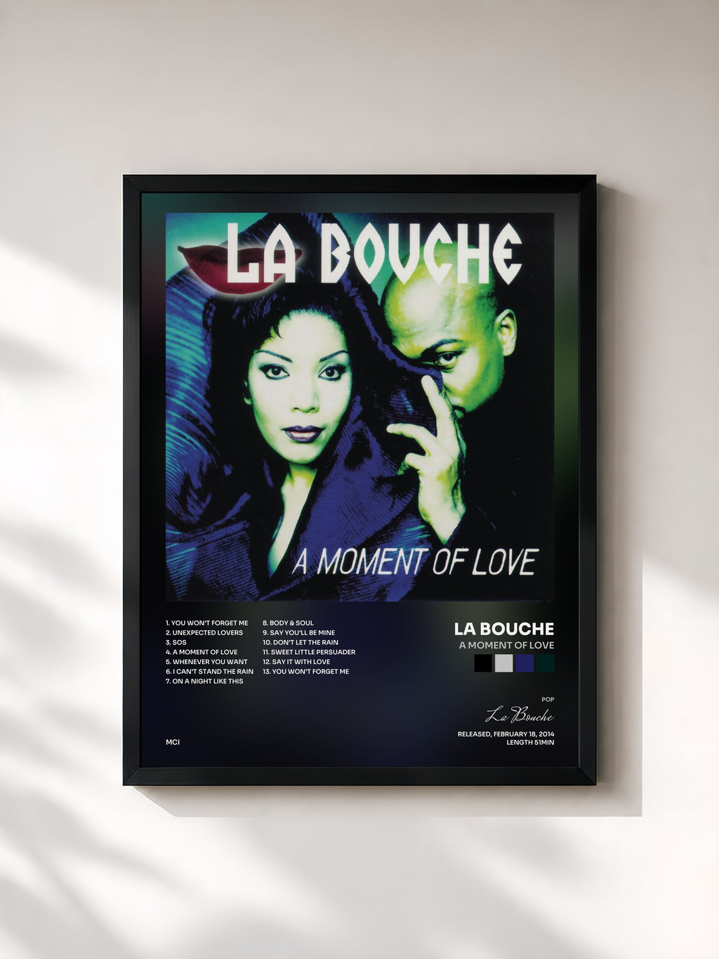 #noir A Moment Of Love di La Bouche in stampa incorniciata, cornice nera, stampata e incorniciata in Francia
