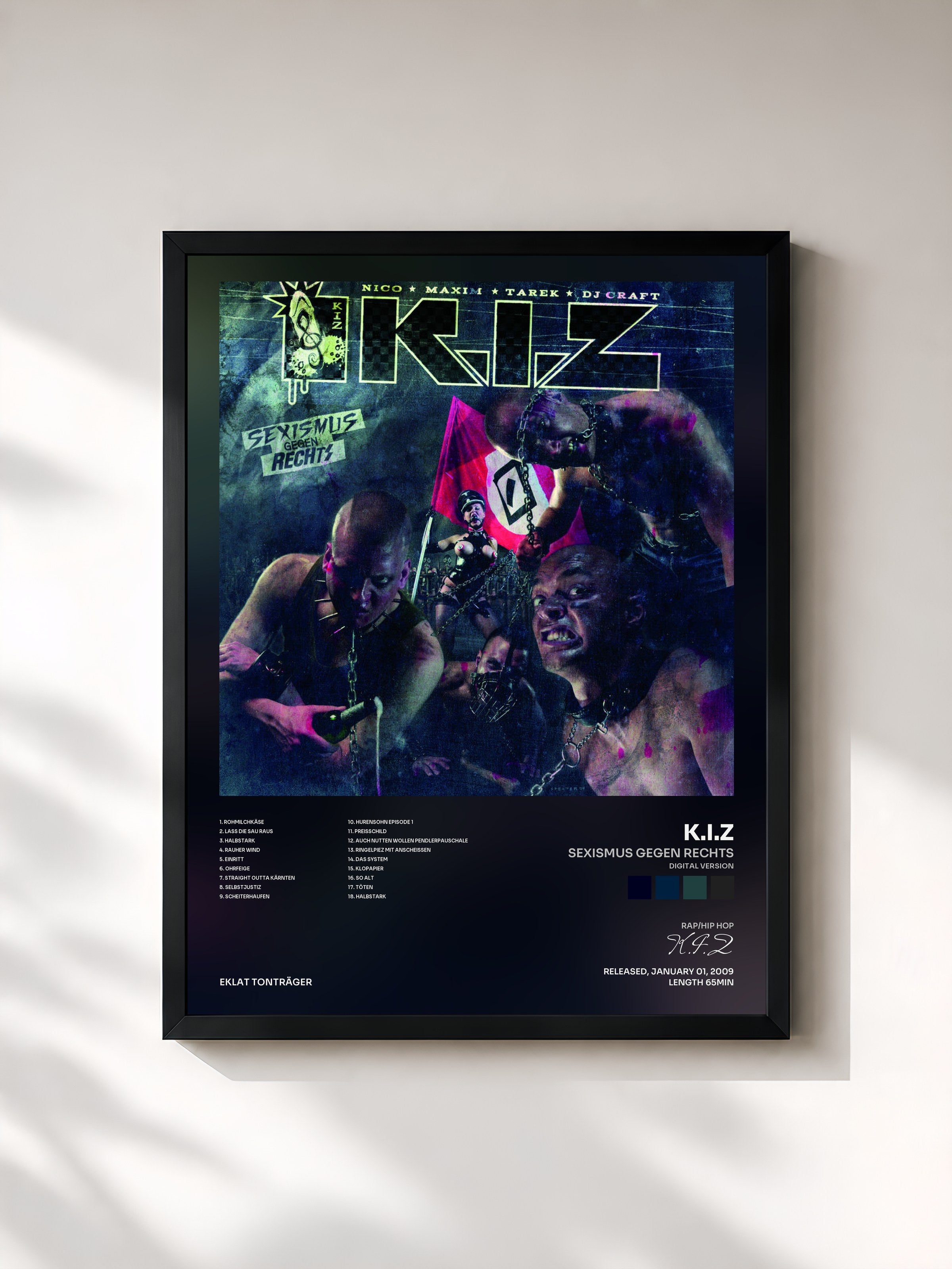 #noir Tableau de l'album Sexismus Gegen Rechts (Digital Version) de K.I.Z, cadre noir, imprimé et encadré en France