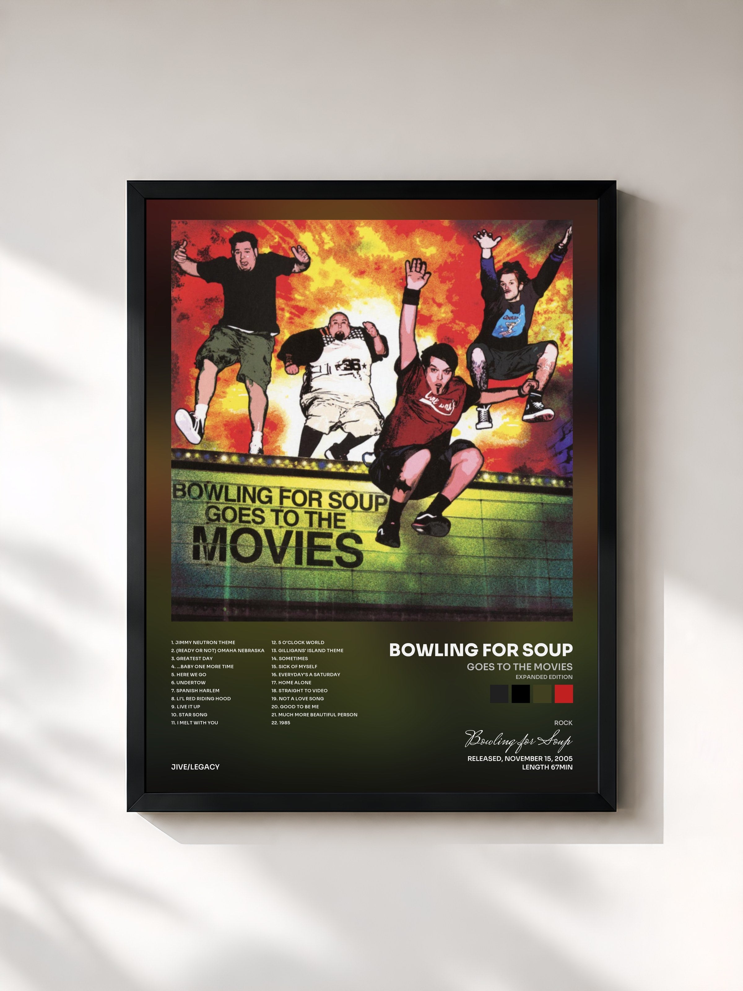 #noir Tableau de l'album Goes to the Movies (Expanded Edition) de Bowling for Soup, cadre noir, imprimé et encadré en France