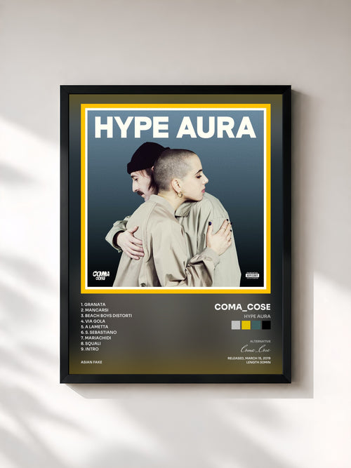 Coma_Cose · HYPE AURA — Affiche encadrée