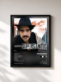 #noir Tableau de l'album Supersantos de Mannarino, cadre noir, imprimé et encadré en France