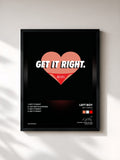#noir Tableau de l'album Get It Right (EP) de Left Boy, cadre noir, imprimé et encadré en France