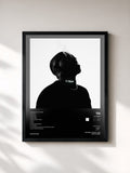 #noir Tableau de l'album E-TRAP de TH, cadre noir, imprimé et encadré en France