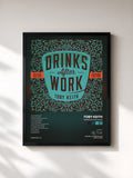#noir Tableau de l'album Drinks After Work de Toby Keith, cadre noir, imprimé et encadré en France