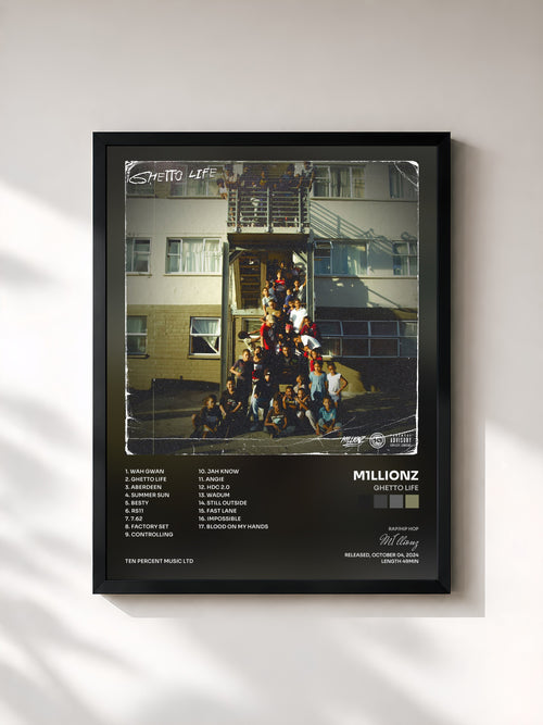M1llionz · Ghetto Life — Affiche encadrée