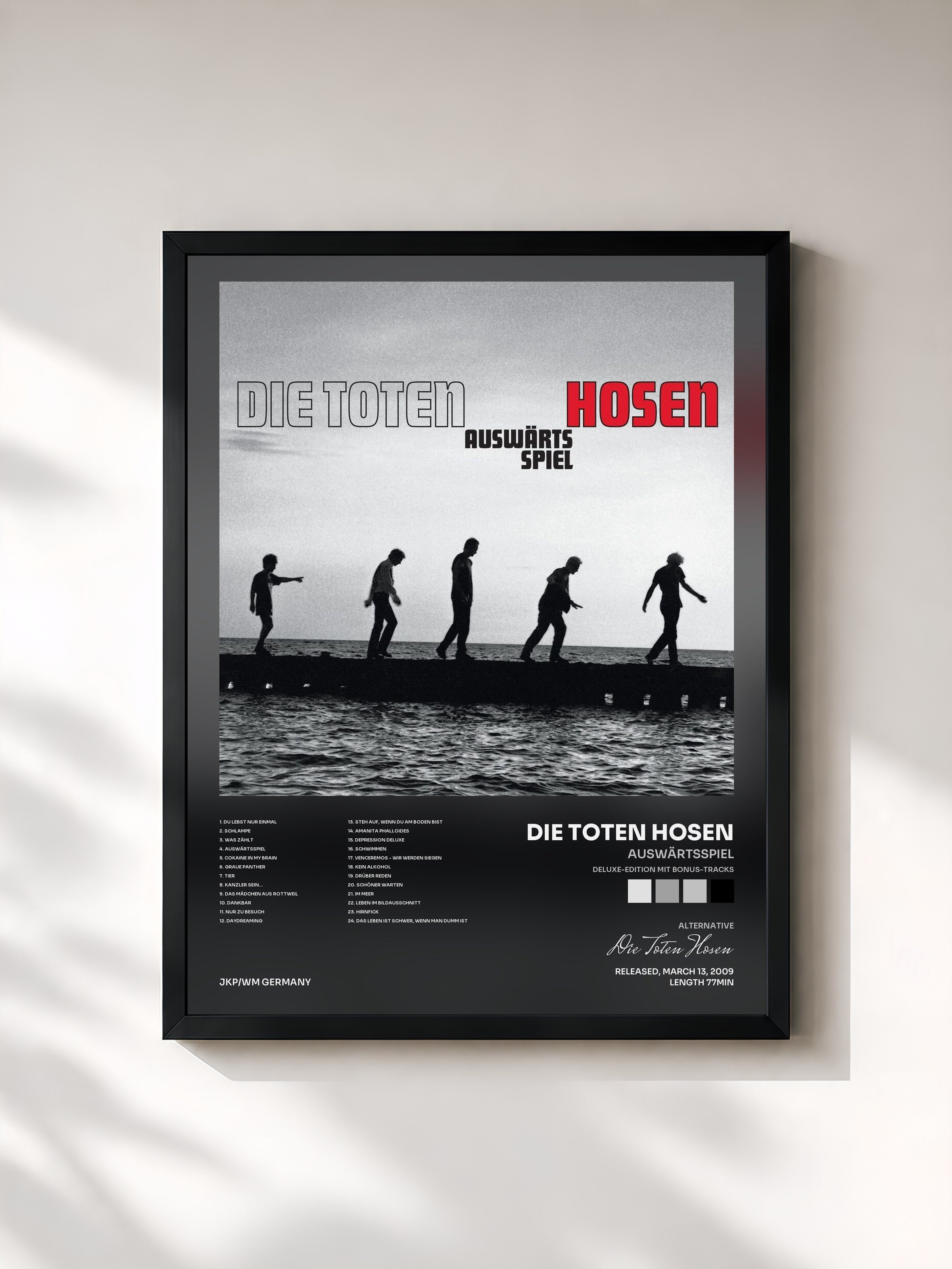 #noir Tableau de l'album Auswärtsspiel (Deluxe-Edition mit Bonus-Tracks) de Die Toten Hosen, cadre noir, imprimé et encadré en France