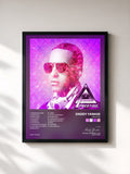 #noir Tableau de l'album Prestige de Daddy Yankee, cadre noir, imprimé et encadré en France