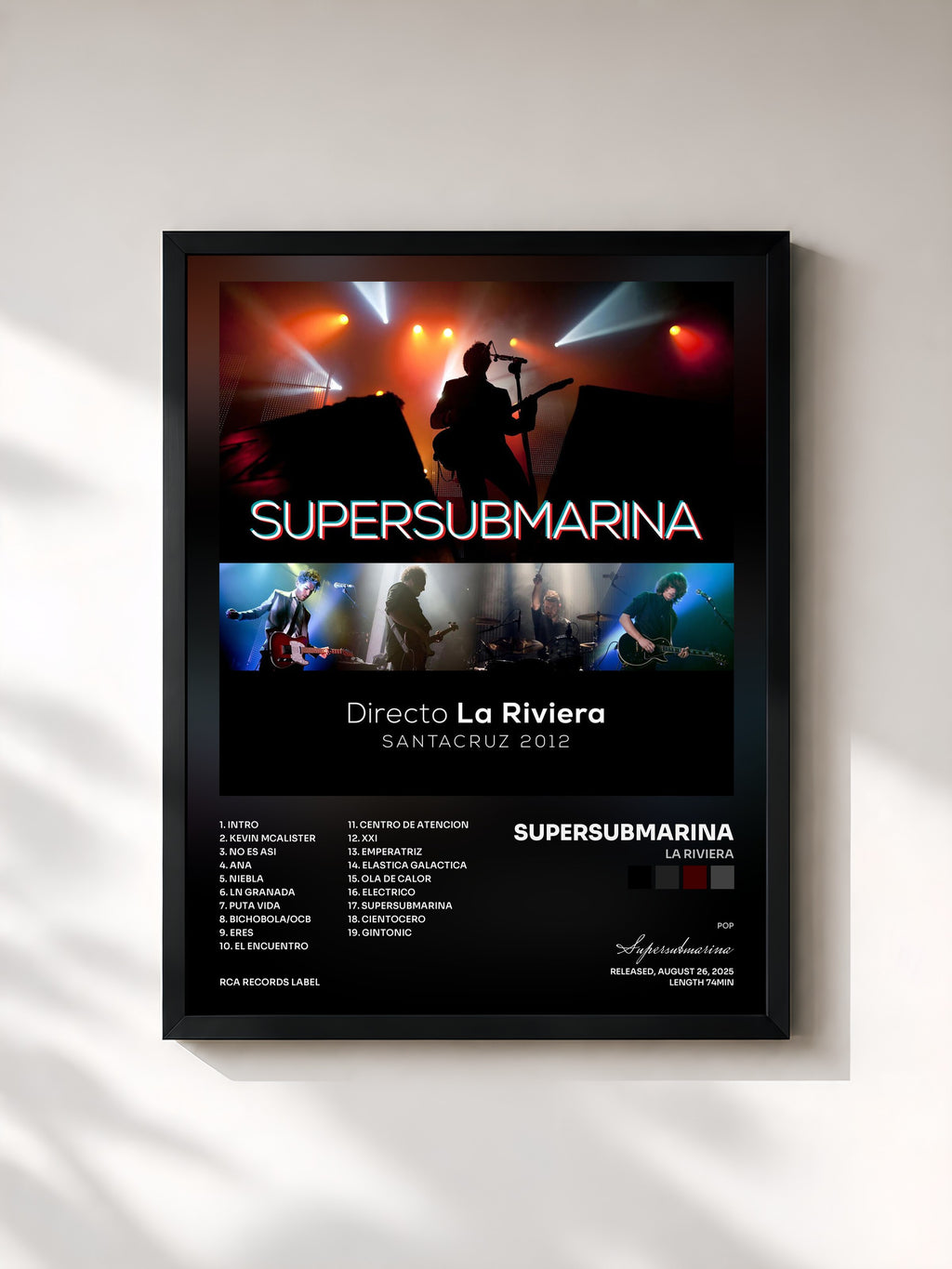#noir Tableau de l'album La Riviera de Supersubmarina, cadre noir, imprimé et encadré en France