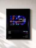 #noir Tableau de l'album Nexus de Carl Cox, cadre noir, imprimé et encadré en France
