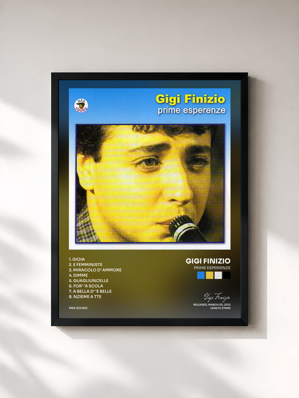 #noir Tableau de l'album Prime esperienze de Gigi Finizio, cadre noir, imprimé et encadré en France