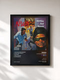 #noir Tableau de l'album 100 Miles And Runnin' de N.W.A, cadre noir, imprimé et encadré en France