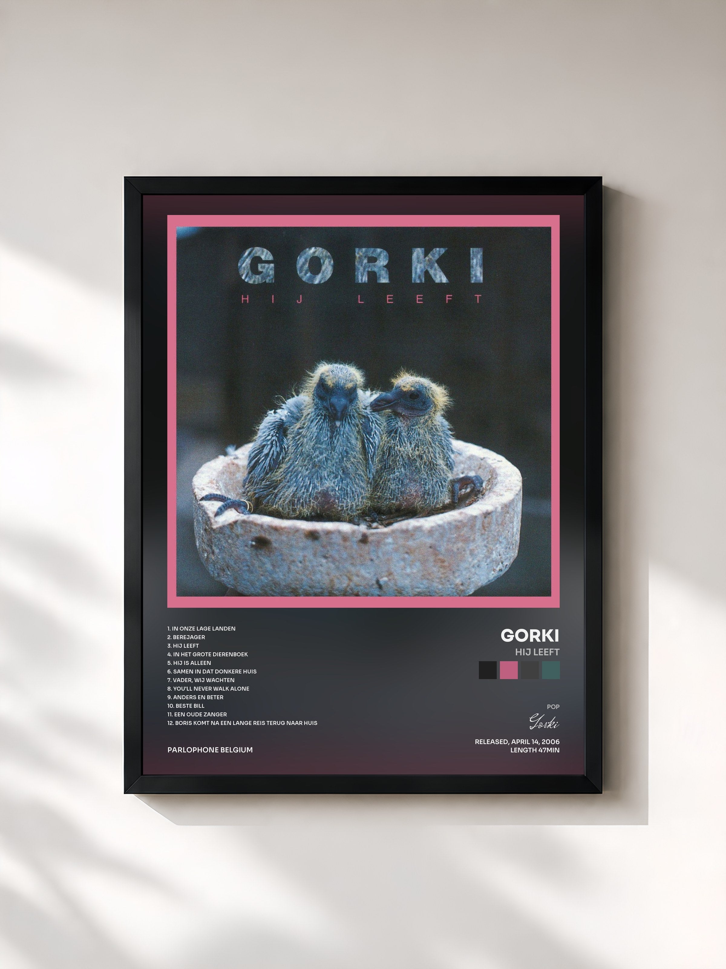 #noir Tableau de l'album Hij Leeft de Gorki, cadre noir, imprimé et encadré en France