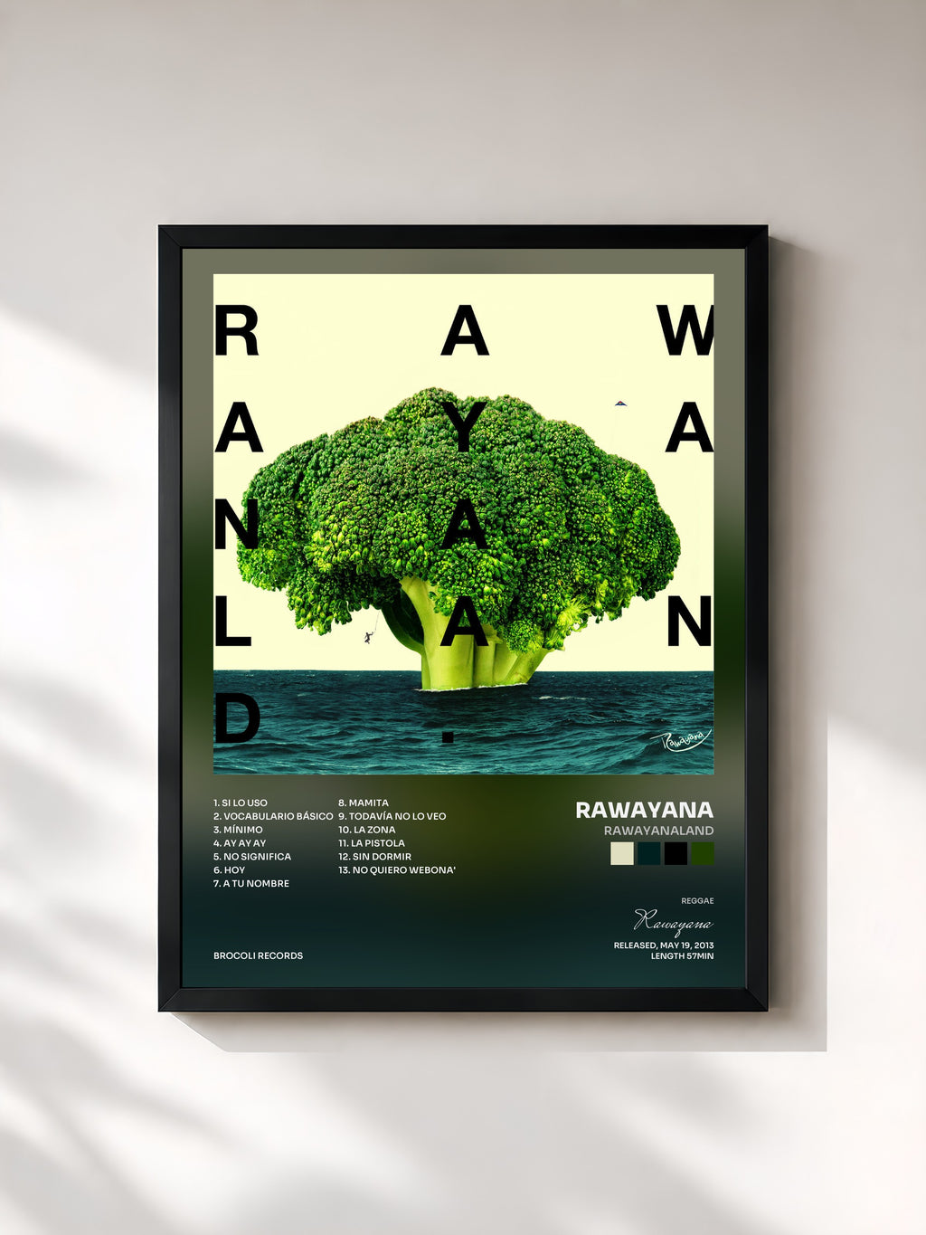 #noir Tableau de l'album RawayanaLand de Rawayana, cadre noir, imprimé et encadré en France