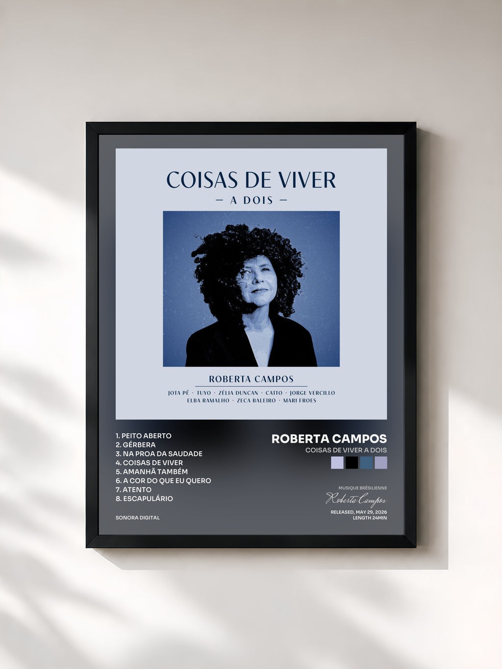 #noir Coisas von Viver a Dois de Roberta Campos als gerahmter Kunstdruck, schwarzer Rahmen, gedruckt und gerahmt in Frankreich