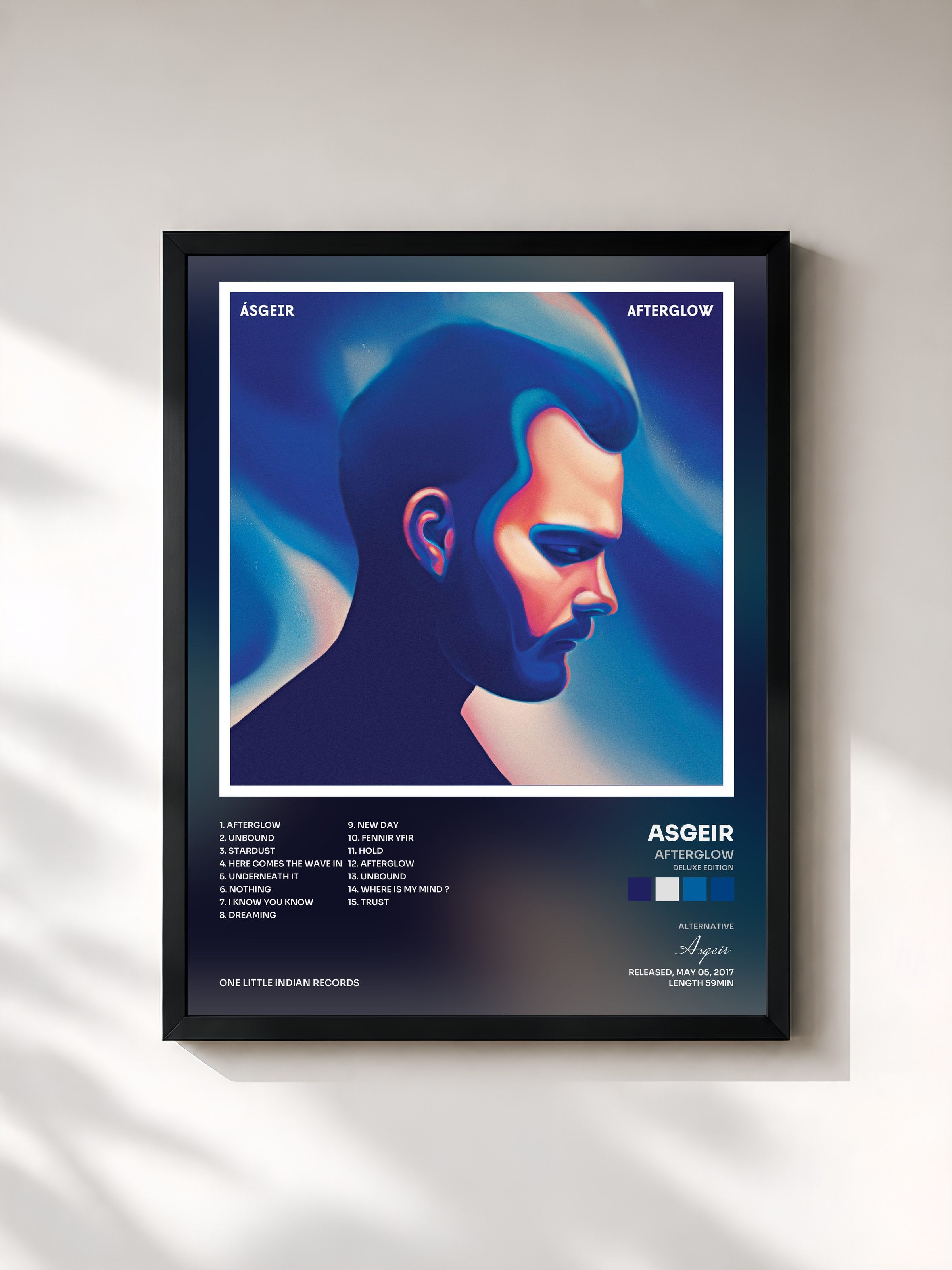 #noir Tableau de l'album Afterglow (Deluxe Edition) de Asgeir, cadre noir, imprimé et encadré en France